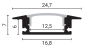 ALUMINIUM PROFILE FOR LED STRIP GRAY 6 mm L=1m - BUILT-IN