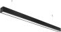 LED LINEAR SUSPENDED LIGHTS 40W AC200-240V BLACK BODY 4000K - 3 YEARS WARRANTY