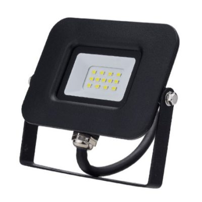 LED SMD FLOODLIGHT BLACK EPISTAR 10W AC170-265V 150° IP65 6000K 70CM CABLE