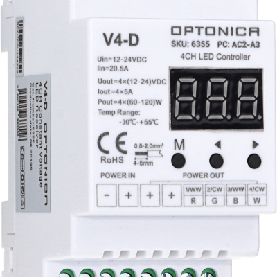 LED CONTROLLER V4-D 12-24VDC 5A*4CH, MAX 20A 240W/480W (12V/24V)