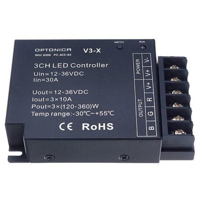 LED CONTROLLER V3-X 12-36VDC 10A*3CH, MAX 30A 360W/720W/1080W(12V/24V)