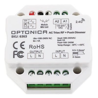 AC TRIAC RF DIMMER S1-B 100-240VAC RF2.4G 1A*1CH 110W/220W(110V/220V)