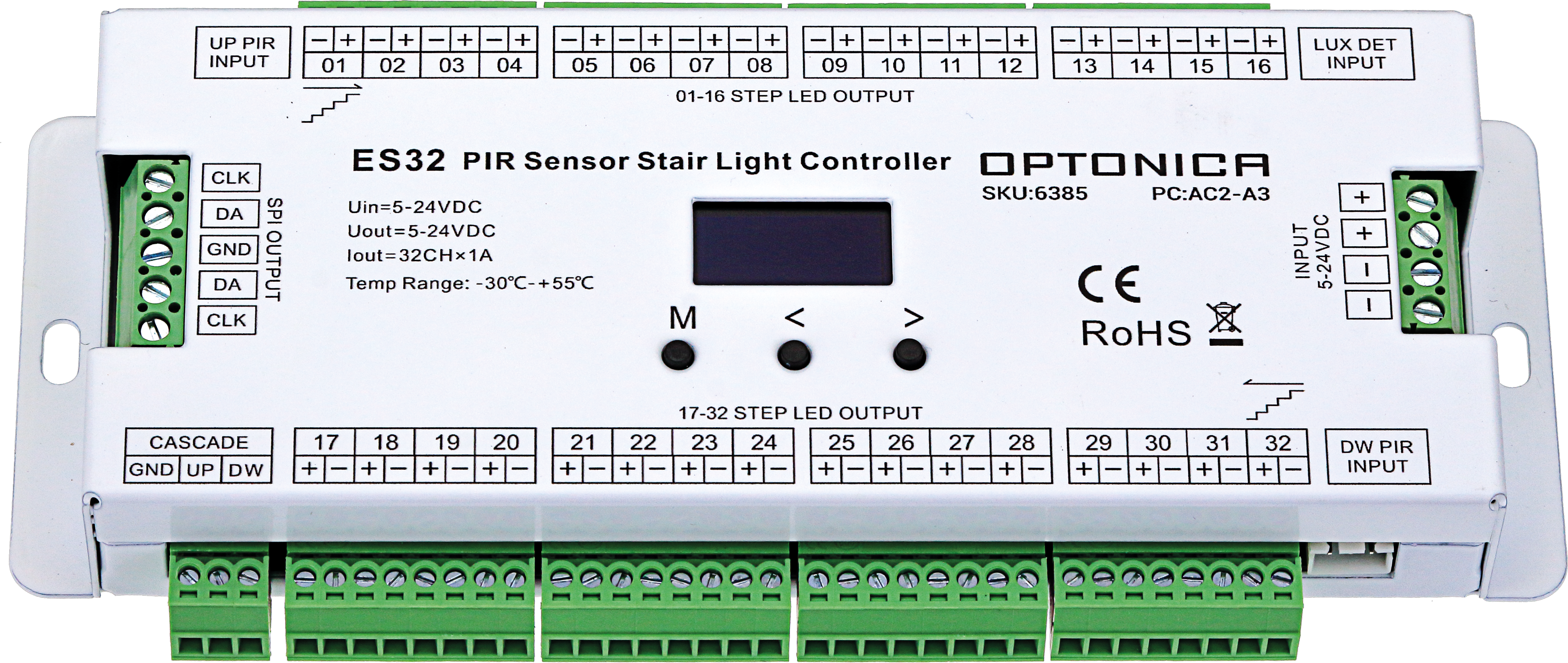 PIR SENSOR STAIR LIGHT CONTROLLER MAX 32STEPS MAX960pixels