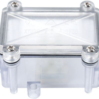 WATERPROOF BOX TERMINAL BLOCK IP68 – BOX SPLITTER 2 TERMINALS – TRANSPARANT