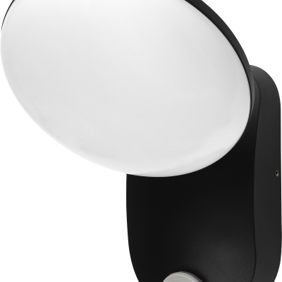 LED WALL LAMP ALUMINIUM 12W 1200LM BLACK BODY IP54 AC220-240V +  PIR SENSOR