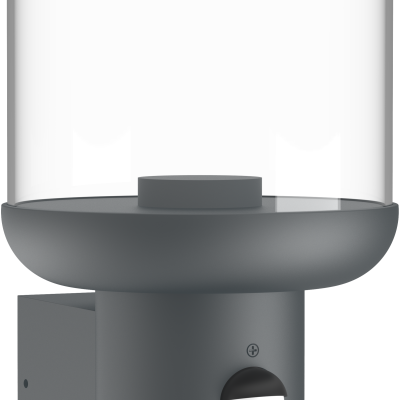 WALL LAMP ALUMINIUM CLEAR PC E27 SOCKET 220-240V IP54 – PIR SENSOR