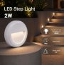 LED STEP LIGHT ROUND WHITE 2W 3000K AC220-240V IP