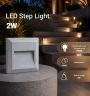 LED STEP LIGHT SQUARE GREY 2W 4200K AC220-240V IP