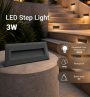 LED STEP LIGHT RECTANGULAR BLACK 3W 4200K 100LM AC220-240V IP