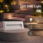 LED STEP LIGHT RECTANGULAR WHITE 3W 3000K 100LM AC220-240V IP