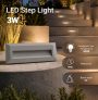 LED STEP LIGHT RECTANGULAR GREY 3W 3000K 100LM AC220-240V IP