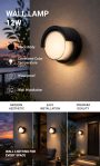 LED WALL LIGHT ROUND BLACK 12W 3000K 70LM/W AC220-240V IP