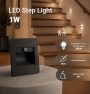 LED STEP LIGHT SQUARE 1W 80LM/W 3000K AC220-240V IP20 GREY + SENSOR