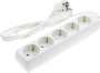 POWER STRIP 5-SOCKETS 3G1.5mm-3M, 16A, 230V, Max3500W, IP20 - WHITE