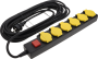 POWER STRIP 6-SOCKETS+SWITCH H07RN3G1.5mm-10M, 16A, 250V, Max3500W, IP44 - YELLOW+BLACK