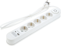 POWER STRIP 5 SOCKETS+SWITCH+USB-A(1A)+USB-C(PD18W) H05VV-F3G1.5mm-1.5M, 16A, 250V, Max3500W