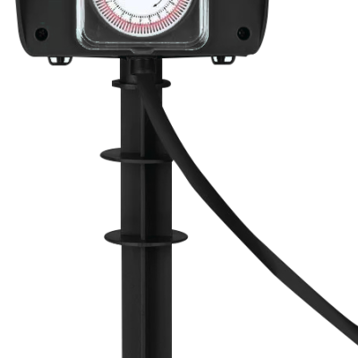 GARDEN POWER STRIP 2-SOCKETS+TIMER H07RN3G1.5mm-5M, 16A, 230V, Max3500W, IP44 – BLACK