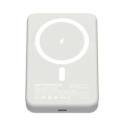 POWER BANK 10000mAh 5V WHITE TYPE-C MAX-OUTPUT:DC38.5Wh