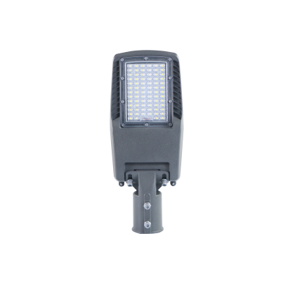 LED STREET LIGHT 50W LUMILEDS-CHIP 180-265V 130LM/W IP65 75×130° 6000K GREY BODY – NEMA BASE