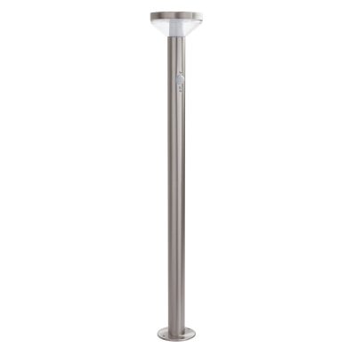 LED SOLAR LAWN LAMP SS-BRUSHED ALUMINIUM 2W 200lm/20lm IP44 3.7V SENSOR