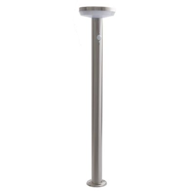 LED SOLAR LAWN LAMP SS-BRUSHED ALUMINIUM 4.4W 600lm/60lm IP44 3.7V SENSOR