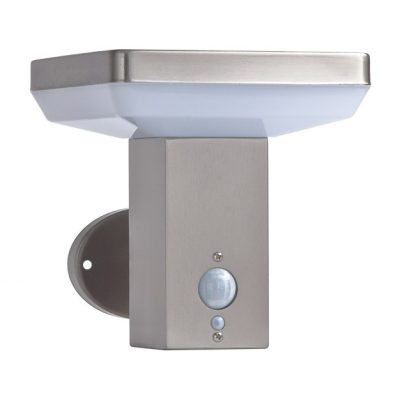 LED SOLAR WALL LIGHT UP SS-BRUSHED ALUMINIUM 4.4W 600lm/60lm IP44 3.7V SENSOR